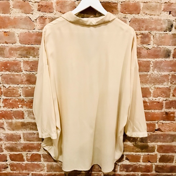 MSCH Copenhagen cream viscose button-down shirt dress. Size L. EUC - Picture 4 of 10